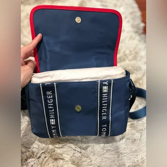 Tommy Hilfiger Blue and Red Crossbody Bag with Signature Stripes - Picture 3 of 8